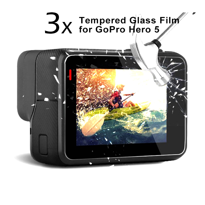 Gopro Hero 5 İçin Kırılmaz Lcd Ekran Koruma Camı 3 Adet Set (1)