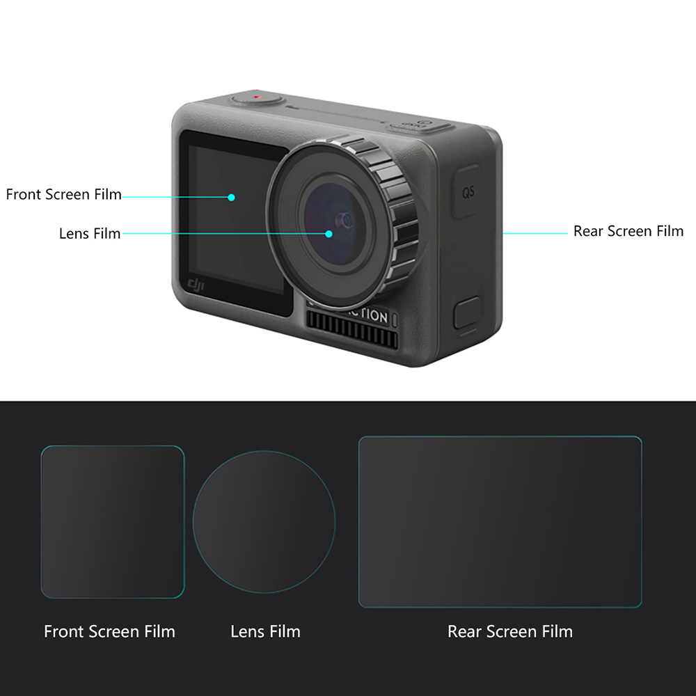 DJ44 Dji Osmo Action Cam Ekran ve Lens Koruma Seti (5)