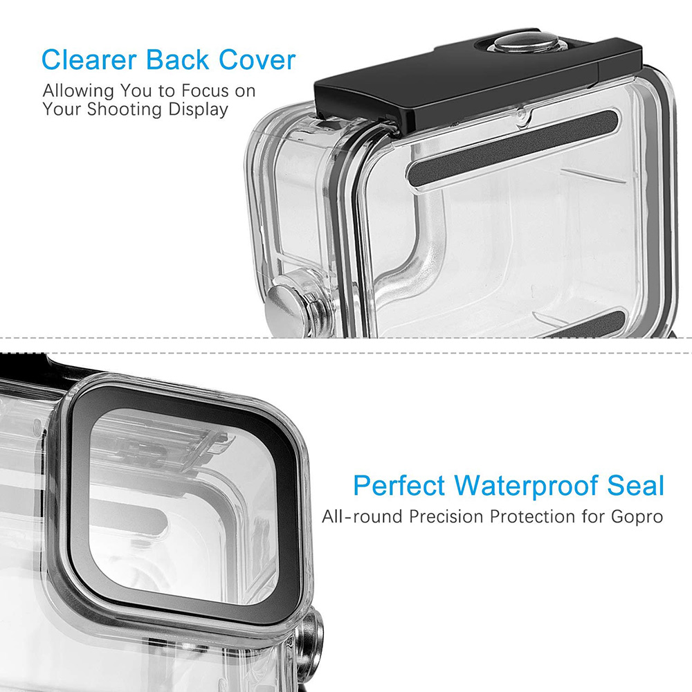 GO197 Gopro Hero 8 Black İçin Su Geçirmez Housing (5)