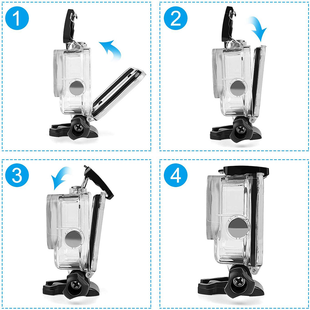 GO197 Gopro Hero 8 Black İçin Su Geçirmez Housing (6)