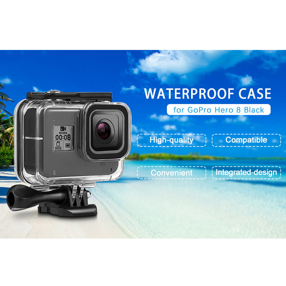 GO197 Gopro Hero 8 Black İçin Su Geçirmez Housing (7)