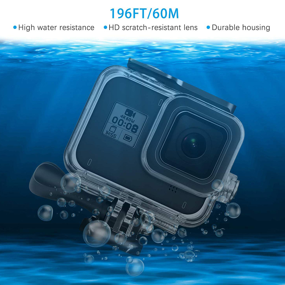 GO197 Gopro Hero 8 Black İçin Su Geçirmez Housing (8)